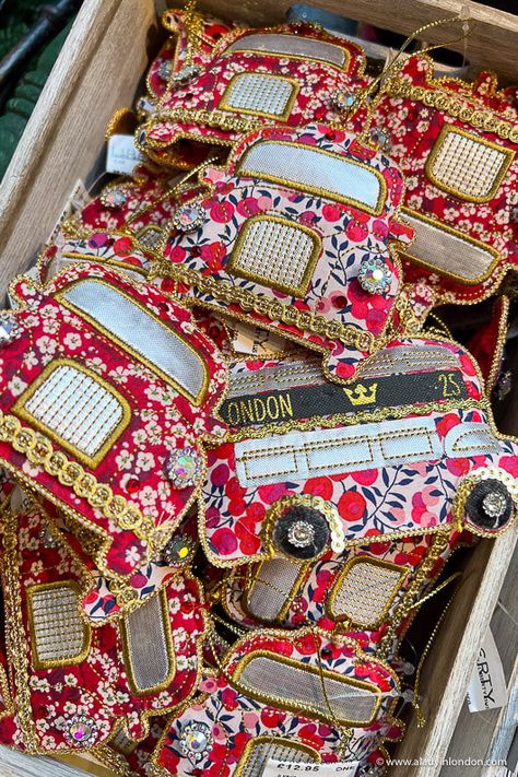 London Christmas Ornaments, Liberty London Christmas, Fortnum And Mason Christmas, Christmas In Uk, England Crafts, Christmas Shops, Christmas Engagement Party, London Ornaments, London Christmas Lights