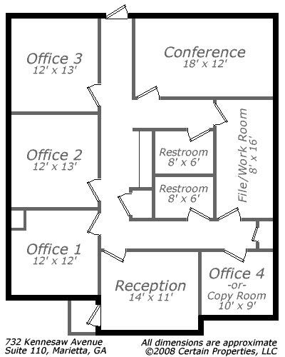 Office Space Layout, Small Office Layout, Office Building Plans, Office Layout Plan, Chiropractic Office Design, Law Office Design, Space Layout, Simple Floor Plans, Office Floor Plan