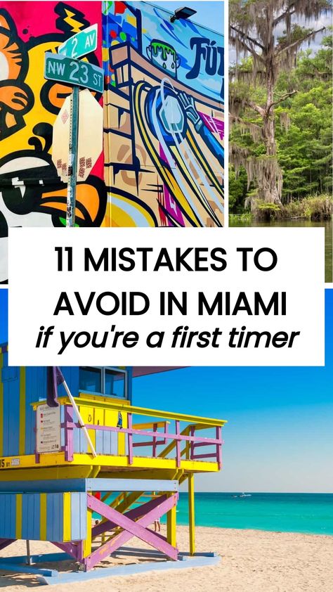 Here are 11 Mistakes to Avoid in Miami. Miami is a vibrant city known for its sunny skies, stunning beaches, and lively culture. But even the most exciting trips can have pitfalls if you’re not careful. Top Things To Do In Miami, Things To Do In Miami Beach, Miami Beach Vacation, Miami Things To Do In One Day, Miami Must Do Bucket Lists, Miami With Teens, Miami To Do, Fun Things To Do In Miami, Miami Florida Things To Do