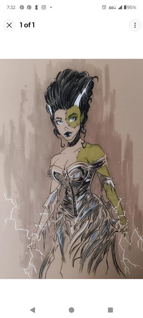 Bride Of Frankenstein Fanart, Frankenstein Fanart, Bride Of Frankenstein, Frankenstein, Girl Drawing, Fan Art, Halloween, Anime, Art