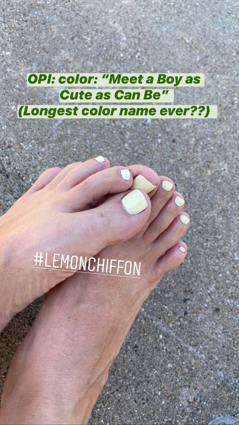 Pale Yellow Pedicure, Light Yellow Toe Nails, Opi Yellow, Pastel Yellow Toe Nails, Pastel Toe Nail Colors, Yellow Pedicure, Yellow Toe Nails, White Pedicure, Pineapple Yellow