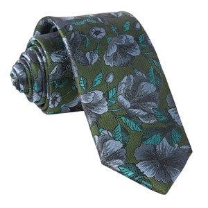 Men's Floral Skinny Ties | The Tie Bar Olive Green Tie, Mens Floral Tie, Floral Ties, Suspenders Wedding, Black Suit Wedding, Collar Bar, Mens Silk Ties, Tie Men, The Monarch