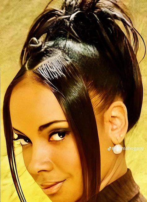 Black Hairstyles Updo, 90s Black Hairstyles, 2000s Hairstyles Black Women, 90s Hairstyles For Black Women, Black Hair 90s, 2000s Hairstyles, Black Hair Magazine, 90’s Hairstyles, Black Hair Updo Hairstyles