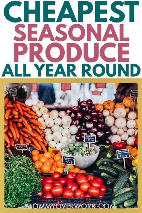 SEASONAL PRODUCE - best time to buy fruits and vegetables year round by month annually. Get a free printable seasonal produce chart in pdf that breaks down veggies and fruits in season during spring, summer, fall, winter that's broken down by what's in season in january, february, march, april, may, june, july, august, september, october, november and december. Use this guide to save money on groceries and food year round when you head to the supermarket or grocery store. Seasonal Produce Chart, Fruits In Season, Vegetable Chart, Best Time To Buy, Produce Recipes, Seasoned Veggies, Monthly Meal Planning, Winter Fruit, Seasonal Produce