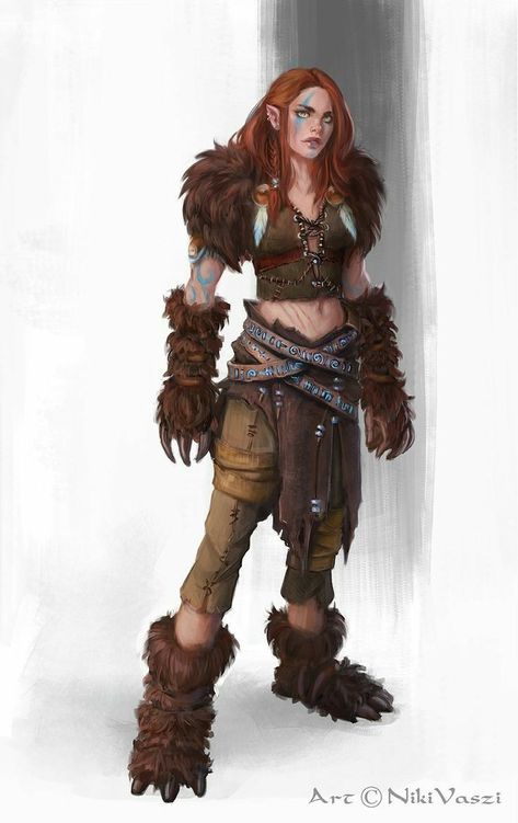 Bear totem elf Half Elf Barbarian, Barbarian Woman, Bear Totem, Viking Character, Female Elf, Roleplay Characters, Nordland, Dungeons And Dragons Characters, Fantasy Warrior