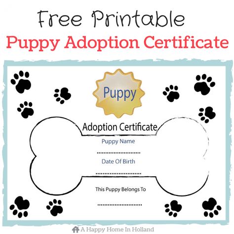 Free printable puppy adoption certificate for dog themed birthday parties Adoption Photoshoot Ideas, Dog Themed Party Ideas, Puppy Adoption Birthday Party, Dog Adoption Certificate, Dog Themed Party, Dog Birth, Pet Adoption Certificate, Dog Themed Birthday Party, Themed Party Ideas