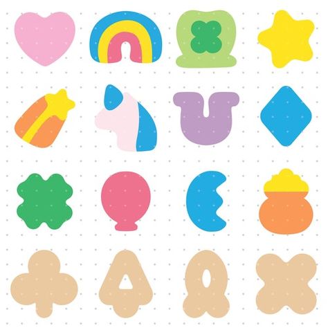 Lucky Charms Shapes, Silhouette Diy Projects, Lucky Charms Cereal, Silhouette Diy, Lucky Charms, Clipart Design, Cricut Creations, St Pattys Day, Pottery Painting