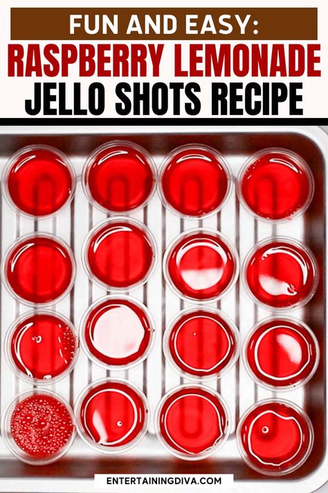 Fun And Easy Raspberry Lemonade Jello Shots Recipe | Drinks Raspberry Vodka Jello Shots, Watermelon Jello Shots Vodka, Strawberry Lemonade Jello Shots, Summer Jello Shots, Raspberry Jello Shots, Lemonade Jello Shots, Jell-o Shots With Vodka, Jell-o Shots With Whipped Vodka, Jello Shots Vodka