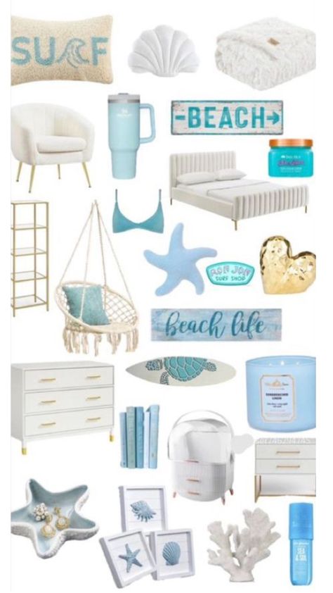 Coastal Room Decor, Ocean Room Decor, Beachy Room Decor, Beach Room Decor, Ocean Room, Beach Themed Bedroom, Beachy Room, Decorating Your Living Room, Beach Room