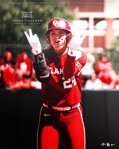 𝐂𝐨𝐥𝐞 𝐖𝐨𝐫𝐥𝐝 🌐 Jayda Coleman » Big 12... - Oklahoma Softball | Facebook Kinzie Hansen, Jayda Coleman, Ou Softball, Cole World, Oklahoma Softball, Softball Things, College Softball, Sooners Football, Oklahoma Sooners Football