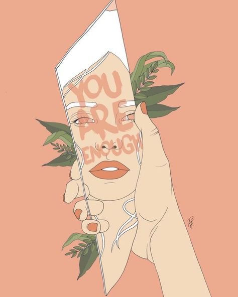 Body Positivity Art, Art Et Illustration, Feminist Art, You Are Enough, Art And Illustration, In A World, Body Positivity, Pastel Colors, A World