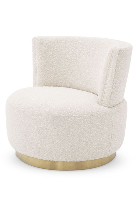 Eichholtz Accent Chairs - Velvet, Swivel & Living Room Chairs | OROA Scandinavian Room, White Accent Chair, Luxury Arm Chair, Upholstered Swivel Chairs, Round Sofa, Lounge Chair Design, Swivel Accent Chair, Sleeper Chairs, European Furniture