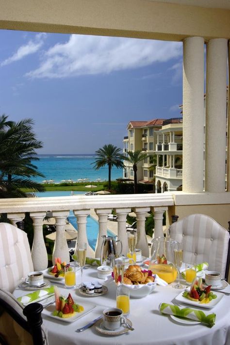 Good Morning! Breakfast on your private balcony! The Somerset on Grace Bay, Turks and Caicos Breakfast With A View, Hotel Breakfast, Grace Bay, Brunch Table, The Balcony, Island Resort, Breakfast In Bed, Al Fresco Dining, Best Places To Travel