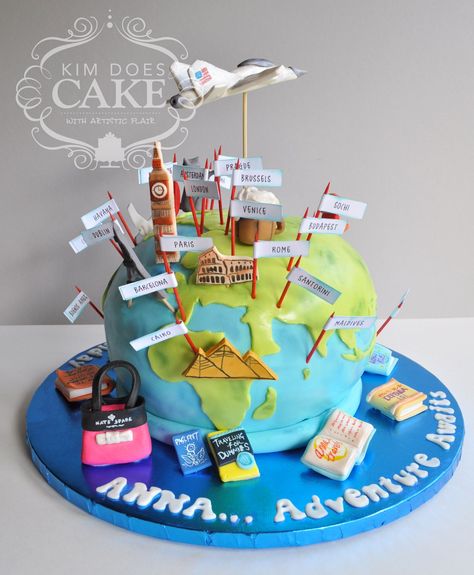 Cake Travel Theme, Traveler Cake, Travel Cakes, Cake Travel, Cake Designs For Girl, 12th Birthday Cake, Travel Cake, Birthday Cakes For Her, London Cake