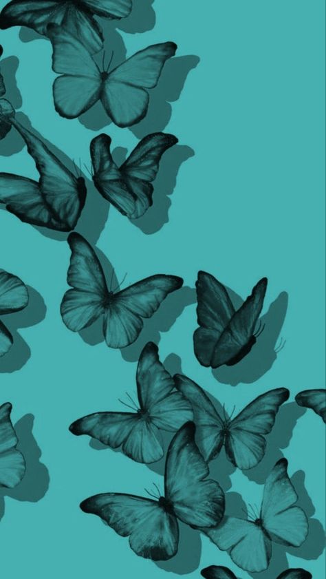 Turquoise Butterfly Wallpaper, Teal Wallpaper Iphone Aesthetic, Lexy Cross, Teal Wallpaper Iphone, Aesthetic Butterfly, Teal Wallpaper, Green Butterfly, Quote Backgrounds