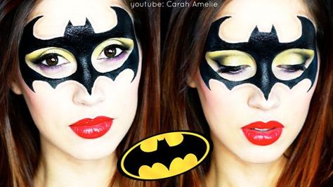 Batman Face Paint Mask Bat Woman Makeup Halloween, Batgirl Makeup, Batgirl Halloween, Batman Makeup, Halloween Women Makeup, Batman Halloween, Make Carnaval, Halloween Make-up Looks, Batman Mask