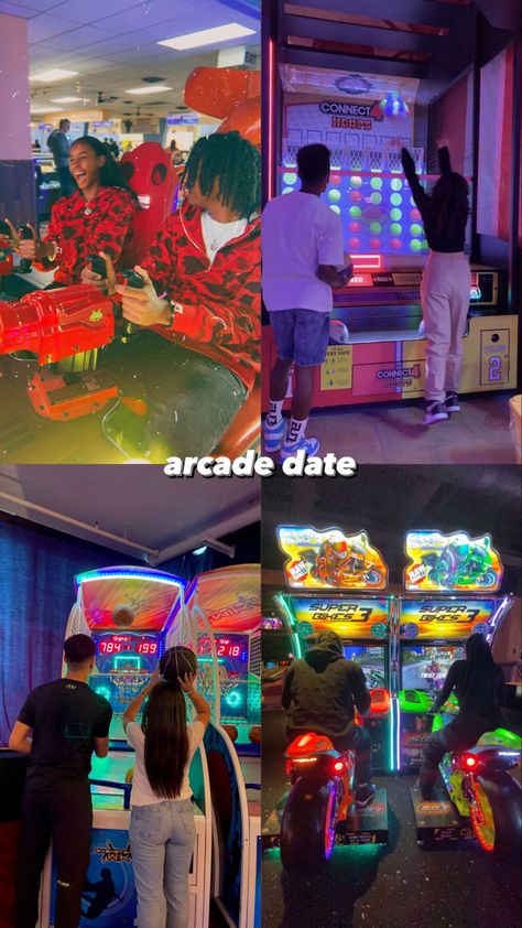 Nba Date Night, Couple Goal Date Ideas, Teenage Date Ideas Aesthetic, Alt Date Ideas, Sweet Date Ideas, Double Dates Ideas, Double Date Ideas For Teens, Arcade Date Aesthetic, Cute Ideas For Couples