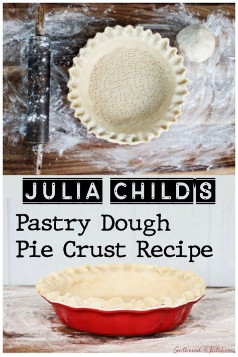 Looking for the best homemade pie crust recipe? Julia Child's pastry dough recipe is the best for homemade pies, turnovers and flaky pizza crust! Soft Pie Crust, Pastry Pie Crust Recipe, French Pie Crust Recipe, Julia Child Pie Crust Recipe, Pie Crust Galette, Julia Childs Recipes, Sweet Pie Crust Recipe, Recipe Pizza Dough, Pastry Pie Crust