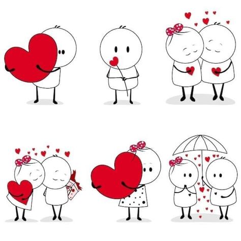 Valentine Illustration Cute, Valentine Cartoons, San Valentine Cards, Cute Love Doodles Couples, Valentines Drawings, Couple Doodle, San Valentin Vector, Couples Doodles, Valentine Drawing