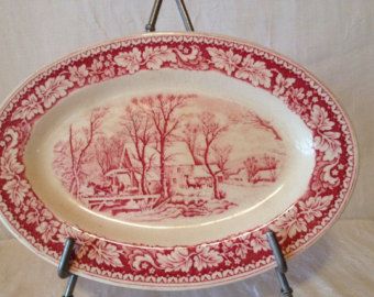 Courier And Ives, Antique Glaze, Vintage Christmas Images, Curiosity Shop, China Dishes, Currier And Ives, Homer Laughlin, Something Old, Christmas Images