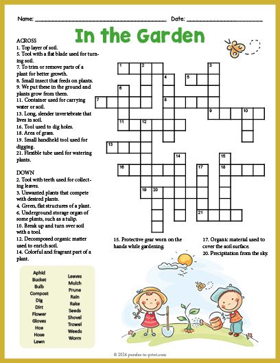 Free Printable Gardening Crossword Word Search Free Crossword Puzzles For Adults, Magic Squares Math, Spring Crossword Puzzle Free Printable, Summer Crossword, Fill In Crossword Puzzles Printable, Thanksgiving Puzzle, Kids Crossword Puzzles, Printable Crossword Puzzles, Rebus Puzzles