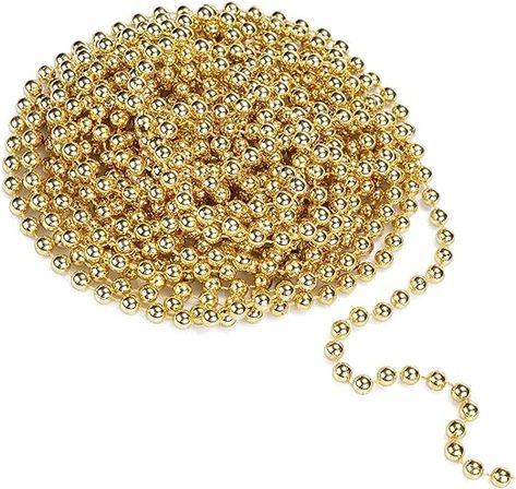 Amazon.com: 31 Feet Christmas Beaded Garland Shiny Beads Strand for Christmas Tree, Valentine, Exhibition, Wedding, Costume, DIY Decoration (Gold-31ft) : Home & Kitchen Christmas Beaded Garland, Bead Garland Christmas Tree, Christmas Bead Garland, Hanging Christmas Stockings, Christmas Tree Beads, Best Champagne, Christmas Wreaths & Garlands, Christmas Table Centerpieces, Wedding Costume