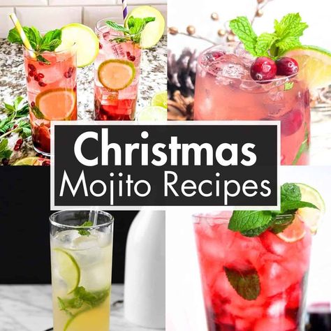 Mistletoe Mojito Recipe, Diy Mojito Recipes, Christmas Mojitos, Rum Based Cocktails, Gin Mojito, Christmas Mojito, Bacardi Mojito, Best Mojito Recipe, Easy Mojito Recipe