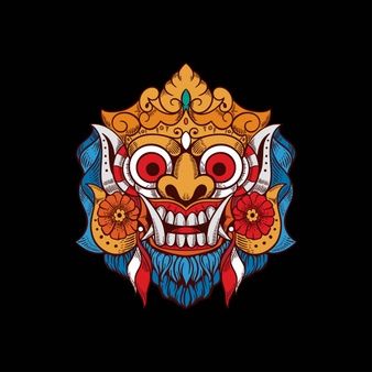 Nusantara Art, Indian Flag Pic, Barong Bali, Traditional Mask, Demon Mask, Android Wallpaper Dark, Mask Painting, Indian Art Gallery, Mask Tattoo