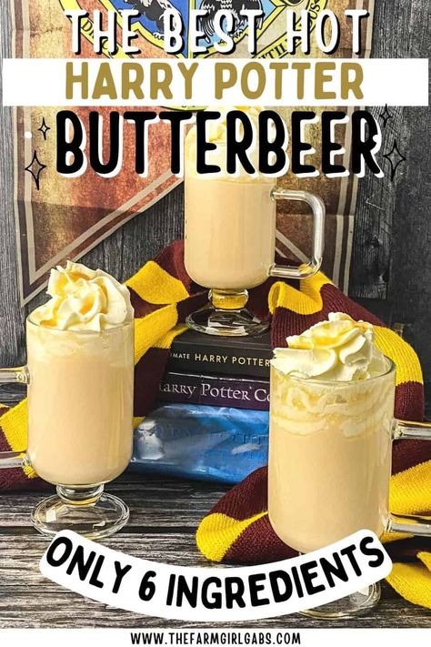 Harry Potter Hot Butter Beer Recipe, Hot Butterbeer Recipe Harry Potter, Harry Potter House Drinks, Butterbeer Coffee Recipe, Universal Butterbeer Recipe, Butter Beer Cookies Harry Potter, Butterbeer Recipe Hot, Butter Bear Harry Potter Recipe, Crockpot Butterbeer