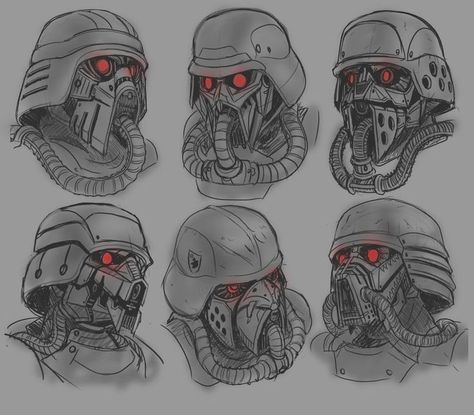 Wolf Brigade, Jin Roh, Helmet Concept, Armor Drawing, Warhammer 40k Artwork, Helmet Design, Robots Concept, Robot Concept Art, Ex Machina