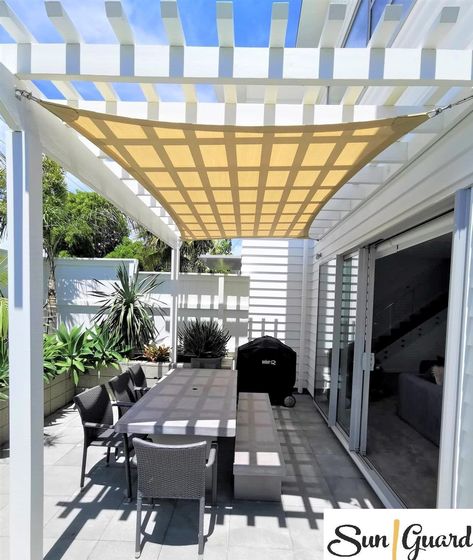 Get inspired to create your dream outdoor oasis! Discover stylish ideas for your garden, patio, or poolside and bring your vision of luxurious outdoor living to life. 🙂😗🙃 Shade Sail Pergola, Pergola Shade Sail, Pergola With Shade Sail, Side Yard Pergola, Sail Pergola, Pergola With Shade, Yard Pergola, Cedar Projects, Patio Shade Sails