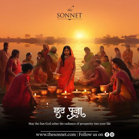 May God’s blessings pave the way for prosperity in your life! The Sonnet wishes you and your family a very Happy Chhath Puja ☀️ . . . #thesonnet #thesonnetkolkata #thesonnetjamshedpur #chhathpuja #happychhathpuja #chhathpuja2023 #chhath2023 Sun God Surya, Chhath Puja Wishes, Happy Chhath Puja, Chhath Puja, Social Media Branding Design, Hindu Festival, Media Branding, Nature's Bounty, Sun God