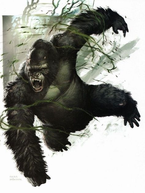 Kong Gorilla Illustration, King Kong 2005, King Kong Skull Island, Transformers Legends, Optimus Primal, Giant Monster Movies, King Kong Art, Kong Godzilla, King Kong Vs Godzilla