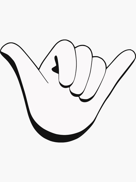 "Shaka Sign" Sticker by AaronKinzer | Redbubble Shaka Sign, Hawaiian Quilt, Sign Sticker, Shirt Sticker, Hawaiian Quilts, Hang Loose, Surf Style, Sign Language, Phone Wallet