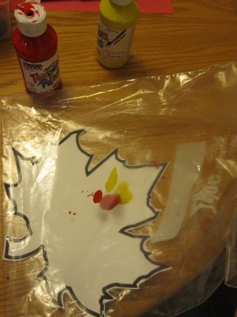 Fall Leaf Painting in Baggies - Toddler Approved Fall Leaf Painting, Love Of Learning, Leaf Painting, Fall Preschool, Toddler Fall, Daycare Crafts, Fall Crafts For Kids, Autumn Crafts, Classroom Crafts