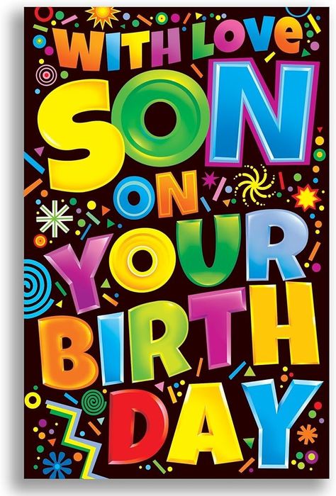 Amazon.com : Chuck's Card-O-Rama - With Love Son - Happy Birthday Son - Greeting Card - 95580 : Office Products Happy 23rd Birthday Son, Happy Birthday My Son Wishes, Happy Birthday Son Funny, Son's Birthday Wishes From Mom, Happy Birthday Son From Mom, Happy Birthday My Son, Happy Birthday To My Son, Happy Birthday Son Wishes, 38 Birthday