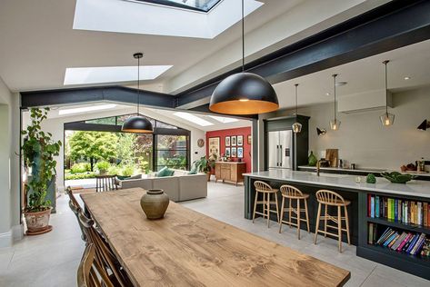 Kitchen Extensions, Kitchen Diner Extension, House Extension Plans, Open Plan Kitchen Dining Living, Open Kitchen And Living Room, Open Plan Kitchen Diner, Renovation Inspiration, Open Plan Kitchen Dining, Open Plan Kitchen Living Room