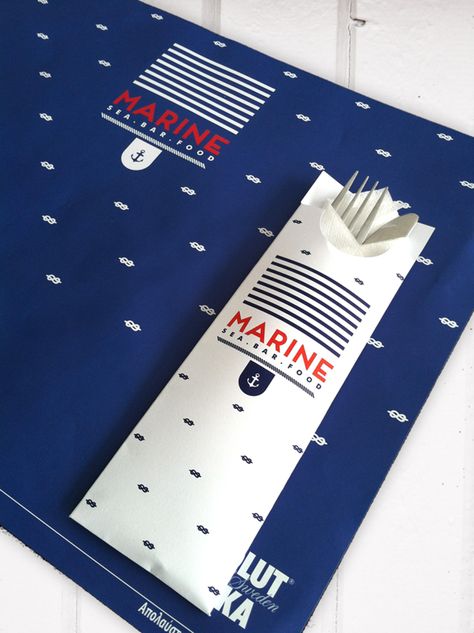 MARINE sea.bar.food identity by Cursor Design, via Behance Food Identity, Nautical Bar, Restaurant Identity, Stationary Branding, Marine Sea, Bar Food, Food Branding, Vi Design, Brand Color Palette