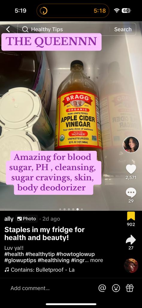 Pan Oxyl, Unfiltered Apple Cider Vinegar, Sugar Cravings, Glow Up Tips, Apple Cider Vinegar, Healthy Meals, Blood Sugar, Healthy Tips, Deodorant