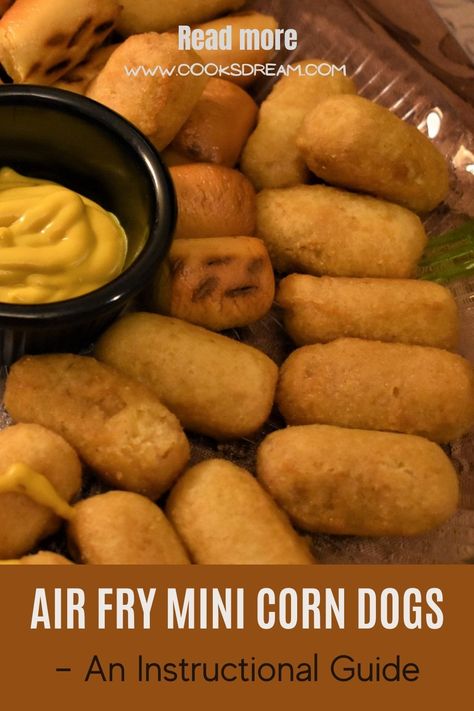 Frozen Corn Dogs In The Air Fryer, Mini Corn Dogs Air Fryer, Airfryer Corndogs, Corn Dogs In Air Fryer, Airfryer Snacks, Corn Dog Maker, Homemade Corndogs, Cook Corn, Mini Hot Dogs