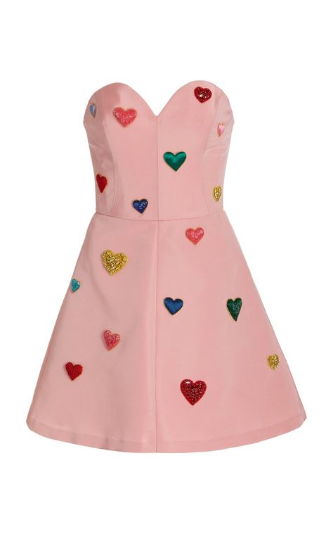 Christmas Formal, Cocktail Christmas, Heart Dress, Formal Party, Stage Outfits, Big Sister, Pink Satin, Embroidered Silk, Carolina Herrera