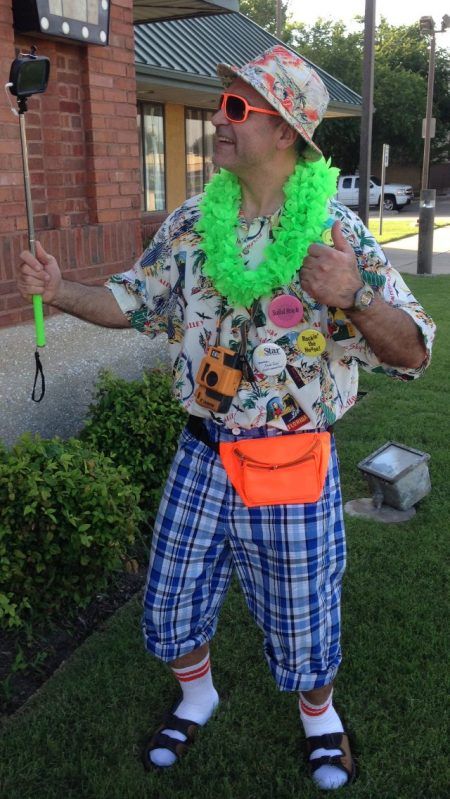 Jimmy Buffett Concert Attire. like this Tropical Tourist Outfit is overflowing our clothing racks at Dallas Vintage Shop. Nobody has more Jimmy Buffett Festival and Concert Costume Ideas than us. We have the most incredible collection of Jimmy Buffett Concert Attire, Jimmy Buffett Parrothead Costumes, Jimmy Buffett Tropical Clothing, Hawaiian Shirts, Leis, Parrot Hats and Pirate Costumes in stock. The Jimmy Buffett Concert Attire, shown here, is just one fun outfit you will be able to create fr Jimmy Buffet Halloween Costume, Tacky Tuesday Outfits, Florida Retiree Costume, Fantasy Fest Key West Costumes, Jimmy Buffet Costume, Jimmy Buffett Concert Outfit, Florida Tourist Costume, Parrot Head Jimmy Buffet Outfit, Funny Hawaiian Costume