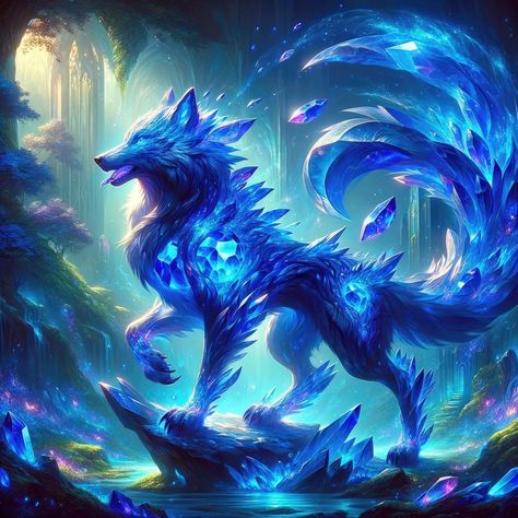 Mystical Gem Wolves 💎🐺 #aiart #aiartworks #aiartdaily #generativeart #aiartcommunity #digitalart #generatedart #digitalpainting #artwork #digitalartist #characterdesign #fantasyart #fantasyartwork #fantasy #elemental #wolf #gemstone #legends Ice Wolf Fantasy Art, Wolf Mythical Creatures, Fantasy Elemental Creatures, Wolf Dragon Hybrid, Mystical Wolf Art, Elemental Wolf, Ice Wolf, Wolf Art Fantasy, Mystical Wolf