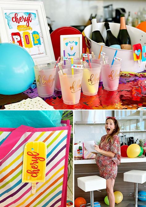 Ready To Pop Baby Shower Ideas Popsicle, Ready To Pop Baby Shower Ideas, Champagne Popsicles, Shower 2023, Baby Shower Themes Neutral, About To Pop, Popsicle Party, Baby Shower Drinks, Baby Bash