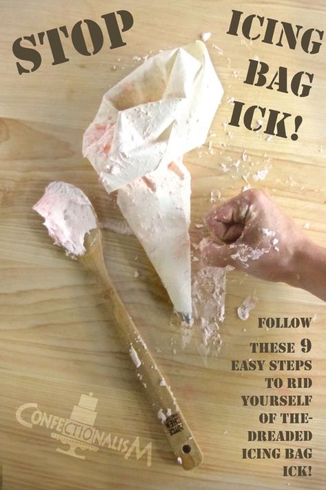 Steps to keep things clean while cake decorating. Filling your pastry bag without getting it on your hands. Baking Hacks, Cake Hacks, Easy Hacks, Frosting Tips, Bake Cake, Icing Tips, Diy Recipe, Recipes Simple, Cake Cupcakes