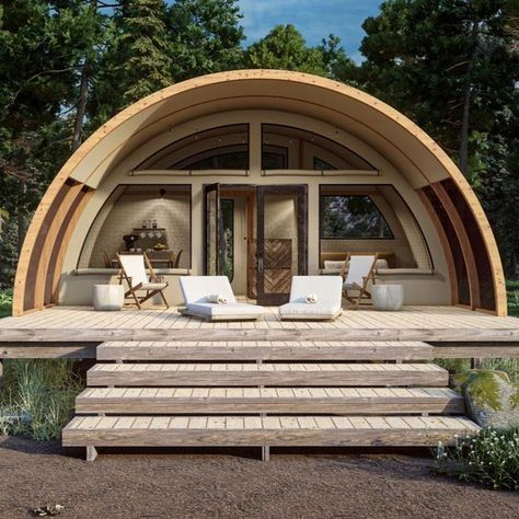 Luxury Permanent Tents By Tentickle Tents Permanent Tent, Luxury Mobile Homes, Building A Wooden House, Resort Design Plan, Quonset Homes, Quonset Hut Homes, Pool Cabanas, Hut House, Tent Living