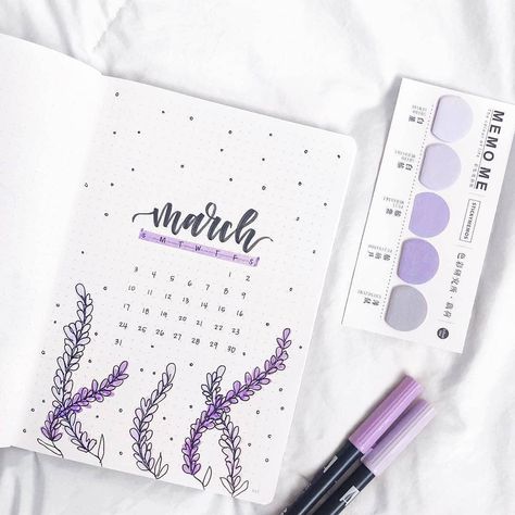 Bullet Journal Fame! 📒❄️ on Instagram: “If rosemary is for the spirit, then lavender is for the soul. 💕 How's your first week of March going so far? I'm so busy with all my…” March Bullet Journal Cover, Bullet Journal Cover Page Ideas, Journal Cover Page Ideas, Journal D'inspiration, Cover Page Ideas, Minimalist Bullet Journal, Journal Cover Page, March Bullet Journal, February Bullet Journal