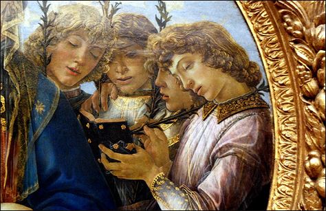 2007_1025_124930AA Sandro Botticelli.---- by Hans Ollermann, via Flickr Sandro Botticelli Paintings, 15th Century Paintings, Singing Angels, Botticelli Paintings, Sandro Botticelli, Art Sacre, Historical Painting, Historical Art, Catholic Art