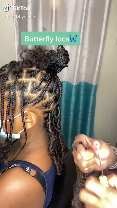 Easy Butterfly Locs For Kids [Video] | Hair styles, Hair ponytail styles, Girl hairstyles Faux Locs Hairstyles Butterfly, How To Put In Butterfly Locs, How Do Butterfly Locs, How To Do Butterfly Locs On Yourself, Braid With Butterflies, Hairstyle For Butterfly Locs, Butterfly Crochet Hairstyle, How To Do Short Butterfly Locs, How To Braid Butterfly Locs