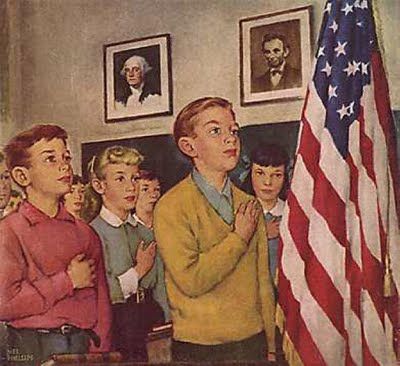 I remember being proud to stand, put my right hand over my heart and say The Pledge of Allegiance every morning in school before starting our class work for the day!! The Pledge Of Allegiance, Vintage Housewife, Pledge Of Allegiance, The American Flag, The Old Days, Old Glory, Norman Rockwell, Photo Vintage, God Bless America